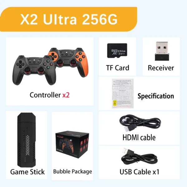 X2 Ultra Retro Game Stick – 4K HD Wireless Console with 37000+ Games & 40+ Emulators - Image 2